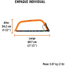Arco de Sierra Montaraz 24", con dientes en Acero SK5, Especial para Cortes y Podas de Arboles, AJT-24 10258 Truper Truper-Arco 