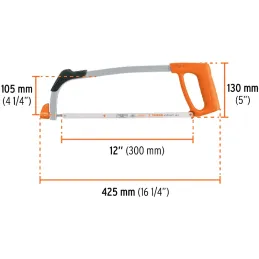 Arco de Sierra Profesional Tubular de acero 12" Mango ergonomico, Posiciones 90 y 180 Grados, ATT-12 10234 Truper Truper-Arco de