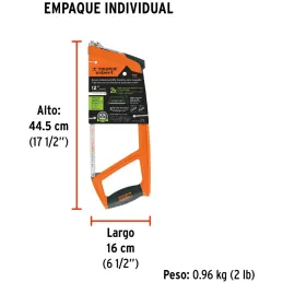 Arco de Sierra Profesional 12" Extra Pesado Arco y Mango ergonomico, 2Posiciones, Truper 10232 Truper-Arco de Sierra Profesional
