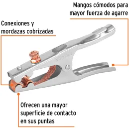 Tenaza para Tierra, en Acero Galvanizado 500A, Longitud 215mm Peso 350g, PTI-500 14235 Truper Truper-Tenaza para Tierra, en Acer