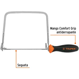 Arco de Sierra Arco Calador 6", Incluye 5 sierras, Varios Usos, ACA-6X 10221 Truper Truper-Arco de Sierra Arco Calador 6", Inclu
