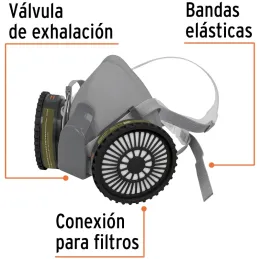 Respirador Profesional con Cartuchos Incluido Multi-Gas Media Cara, Banda Elastica, KIT-RES-MU 13730 Truper Truper-Respirador Pr