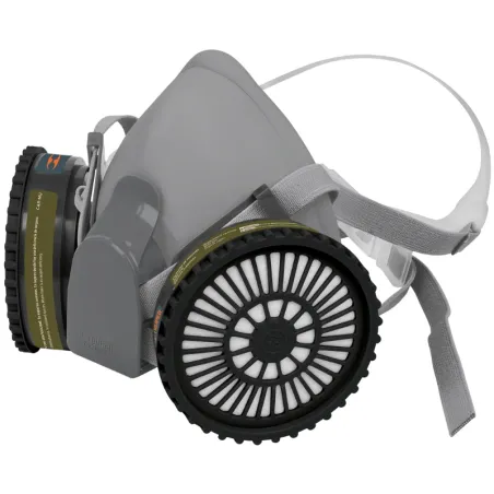 Respirador Profesional con Cartuchos Incluido Multi-Gas Media Cara, Banda Elastica, KIT-RES-MU 13730 Truper Truper-Respirador Pr