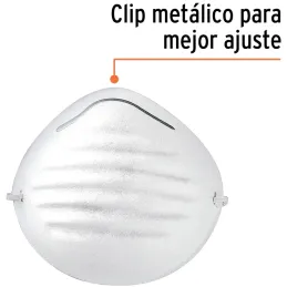 Mascarilla para Polvo, para aplicaciones de corta duracion, 10 piezas, Clip Metalico, MAS-B 19752 Truper Truper-Mascarilla para 