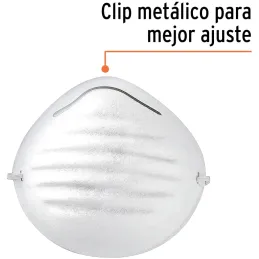 Mascarilla para Polvo, para aplicaciones de corta duracion, 50 piezas, Clip Metalico, MAS 14250 Truper Truper-Mascarilla para Po