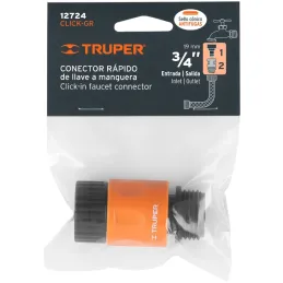 Conector Sistema Click de Conexion Rapida RMacho 3/4" Automatica Truper 12724 Truper-Conector Sistema Click de Conexion Rapida R