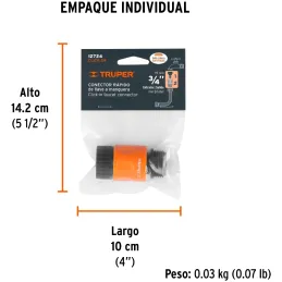 Conector Sistema Click de Conexion Rapida RMacho 3/4" Automatica Truper 12724 Truper-Conector Sistema Click de Conexion Rapida R