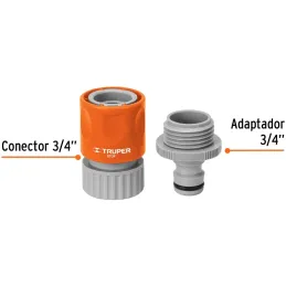 Conector Sistema Click de Conexion Rapida RHembra 3/4" Automatica Truper 12722 Truper-Conector Sistema Click de Conexion Rapida 
