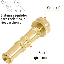 Pitones Chiflon para Manguera Conexión Roscada Hembra 3/4 Largo 4" Regulador de chorro de laton, CHMA-4 13136 Truper Truper-Pito
