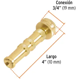Pitones Chiflon para Manguera Conexión Roscada Hembra 3/4 Largo 4" Regulador de chorro de laton, CHMA-4 13136 Truper Truper-Pito