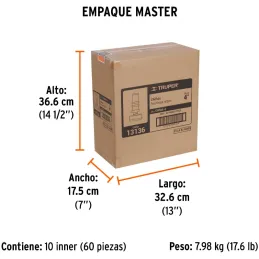 Pitones Chiflon para Manguera Conexión Roscada Hembra 3/4 Largo 4" Regulador de chorro de laton, CHMA-4 13136 Truper Truper-Pito