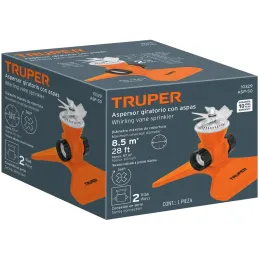 Aspersor base de Acero con Aspas Giratorias 3/4", Alcance 4.25m, conexion en serie, Area 360, 50 PSI, ASP-50 10329 Truper Truper
