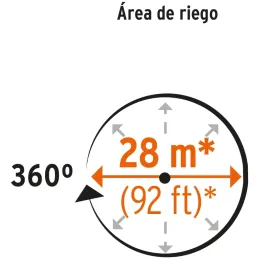 Aspersor Agricola 3/4", Alcance 15m, Area 360, 90 PSI, ASP-3/4BR 10316 Truper Truper-Aspersor Agricola 3/4", Alcance 15m, Area 3