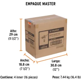 Aspersor Agricola 3/4", Alcance 15m, Area 360, 90 PSI, ASP-3/4BR 10316 Truper Truper-Aspersor Agricola 3/4", Alcance 15m, Area 3