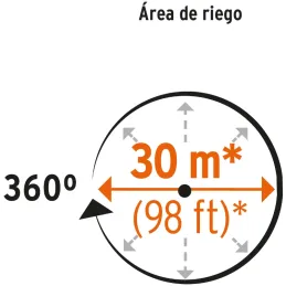 Aspersor Agricola 1", Alcance 15m, Area 360, 90 PSI, ASP-1BR 10317 Truper Truper-Aspersor Agricola 1", Alcance 15m, Area 360, 90