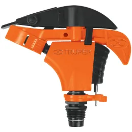 Aspersor Plastico Entrada 1/2" Solo Cabeza Alcance 8.5m, Area 360, 50 PSI, ASP-P 10333 Truper Truper-Aspersor Plastico Entrada 1