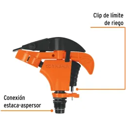 Aspersor Plastico Entrada 1/2" Solo Cabeza Alcance 8.5m, Area 360, 50 PSI, ASP-P 10333 Truper Truper-Aspersor Plastico Entrada 1