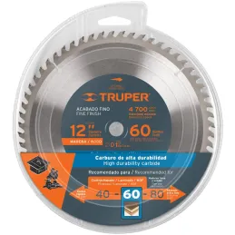 Discos Sierra para Madera 12" Centro 1", 60 Dientes de carburo de tungsteno, ST-1260E 18312 Truper Truper-Discos Sierra para Mad