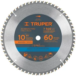 Discos Sierra para Madera 10" Centro 5/8", 60 Dientes de carburo de tungsteno, ST-1060 18306 Truper Truper-Discos Sierra para Ma
