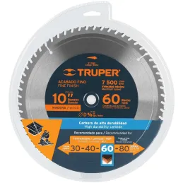 Discos Sierra para Madera 10" Centro 5/8", 60 Dientes de carburo de tungsteno, ST-1060 18306 Truper Truper-Discos Sierra para Ma