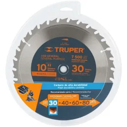 Discos Sierra para Madera 10" Centro 5/8", 30 Dientes de carburo de tungsteno, ST-1030 18304 Truper Truper-Discos Sierra para Ma