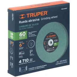 Piedra para Esmeril 152 x25.4x25.4mm Grano 60, Incluye Adaptador, Oxido de Silicio, PIES-6160T 16407 Truper Truper-Piedra para E