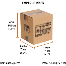 Piedra para Esmeril 152 x25.4x25.4mm Grano 60, Incluye Adaptador, Oxido de Silicio, PIES-6160T 16407 Truper Truper-Piedra para E