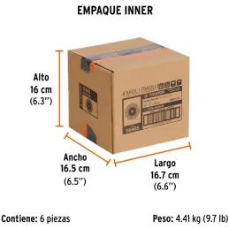 Piedra para Esmeril 152 x19x25.4mm Grano 60, Incluye Adaptador, Oxido de Silicio, PIES-63460T 16405 Truper Truper-Piedra para Es