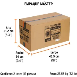 Piedra para Esmeril 203 x25.4x25.4mm Grano 60, Incluye Adaptador, Oxido de Aluminio, PIES-8160 16412 Truper Truper-Piedra para E