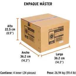 Piedra para Esmeril 152 x25.4x25.4mm Grano 60, Incluye Adaptador, Oxido de Aluminio, PIES-6160 16382 Truper Truper-Piedra para E