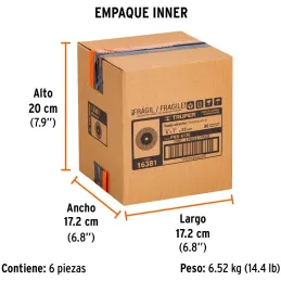 Piedra para Esmeril 152 x25.4x25.4mm Grano 36, Incluye Adaptador, Oxido de Aluminio, PIES-6136 16381 Truper Truper-Piedra para E