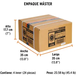 Piedra para Esmeril 152 x19x25.4mm Grano 36, Incluye Adaptador, Oxido de Aluminio, PIES-63436 16348 Truper Truper-Piedra para Es