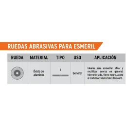 Piedra para Esmeril 127 x19x12.7mm Grano 36, Oxido de Aluminio, PIES-53436 16358 Truper Truper-Piedra para Esmeril 127 x19x12.7m