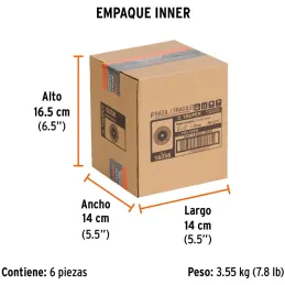 Piedra para Esmeril 127 x19x12.7mm Grano 36, Oxido de Aluminio, PIES-53436 16358 Truper Truper-Piedra para Esmeril 127 x19x12.7m