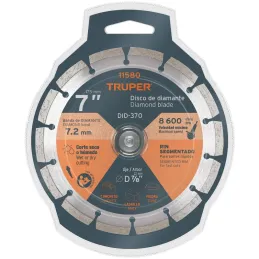 Discos Diamantados 7" Segmentado Cortes Rapido, 2.4mm, DDT-806D 11580 Truper Truper-Discos Diamantados 7" Segmentado Cortes Rapi