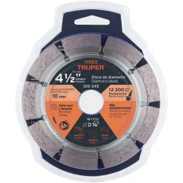 Discos Diamantados 4-1/2" Segmentado Cortes Rapido, 2.2mm, DDT-829D 11582 Truper Truper-Discos Diamantados 4 1/2" Segmentado Cor