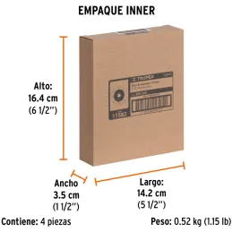 Discos Diamantados 4-1/2" Segmentado Cortes Rapido, 2.2mm, DDT-829D 11582 Truper Truper-Discos Diamantados 4 1/2" Segmentado Cor