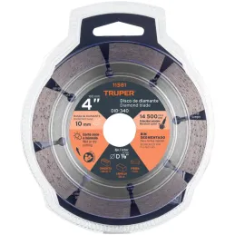 Discos Diamantados 4" Segmentado Cortes Rapido, 2.2mm, DDT-832D 11581 Truper Truper-Discos Diamantados 4" Segmentado Cortes Rapi