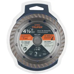 Discos Diamantados 4-1/2" Turbo Uso General, 2.2mm, DDT-1513T 12980 Truper Truper-Discos Diamantados 4 1/2" Turbo Uso General, 2