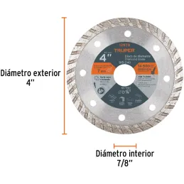 Discos Diamantados 4" x2.2mm Turbo Uso General Truper 12979 Truper-Discos Diamantados 4" x2.2mm Turbo Uso General Truper 12979 R