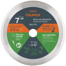 Discos Diamantados 7" continuos Fino, 2.2mm, DDT-804C 11579 Truper Truper-Discos Diamantados 7" continuos Fino, 2.2mm, DDT-804C 