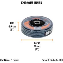Discos Flap Discs Laminado 7" G120 Lija de Zirconia, DLT-1733 11678 Truper Truper-Discos Flap Discs Laminado 7" G120 Lija de Zir