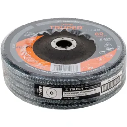 Discos Flap Discs Laminado 7" G80 Lija de Zirconia, DLT-1732 11689 Truper Truper-Discos Flap Discs Laminado 7" G80 Lija de Zirco