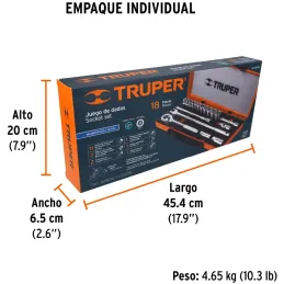 Juegos de Herramientas 18 piezas MM E1/2 EM Truper 13936 Truper-Juegos de Herramientas 18 piezas MM E1/2 EM Truper 13936 Dados e