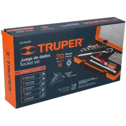 Juegos de Herramientas 20 piezas STD E1/4 EM Truper 13980 Truper-Juegos de Herramientas 20 piezas STD E1/4 EM Truper 13980 Dados