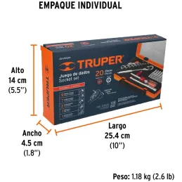 Juegos de Herramientas 20 piezas STD E1/4 EM Truper 13980 Truper-Juegos de Herramientas 20 piezas STD E1/4 EM Truper 13980 Dados