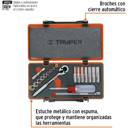Juegos de Herramientas 20 piezas MM E1/4 EM Truper 13981 Truper-Juegos de Herramientas 20 piezas MM E1/4 EM Truper 13981 Dados e