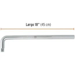 Palanca en L, Encastre de 3/4" Largo 18", acero al cromo vanadio, L-5686 13914 Truper Truper-Palanca en L, Encastre de 3/4" Larg
