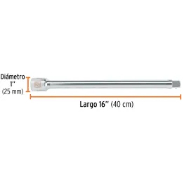 Extensiones, encastre 3/4" Diametro 25.4 mm Largo 16", en acero al cromo vanadio, E-5663 13906 Truper Truper-Extensiones, encast