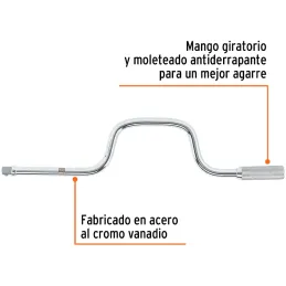 Palanca Berbiqui, Encastre 1/2 Largo 18", acero al cromo vanadio, B-5480 13430 Truper Truper-Palanca Berbiqui, Encastre 1/2 Larg